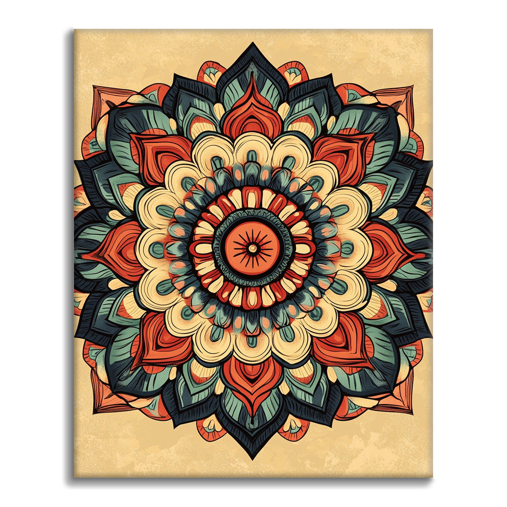 Sonnenstrahl-Mandala - Malen nach Zahlen