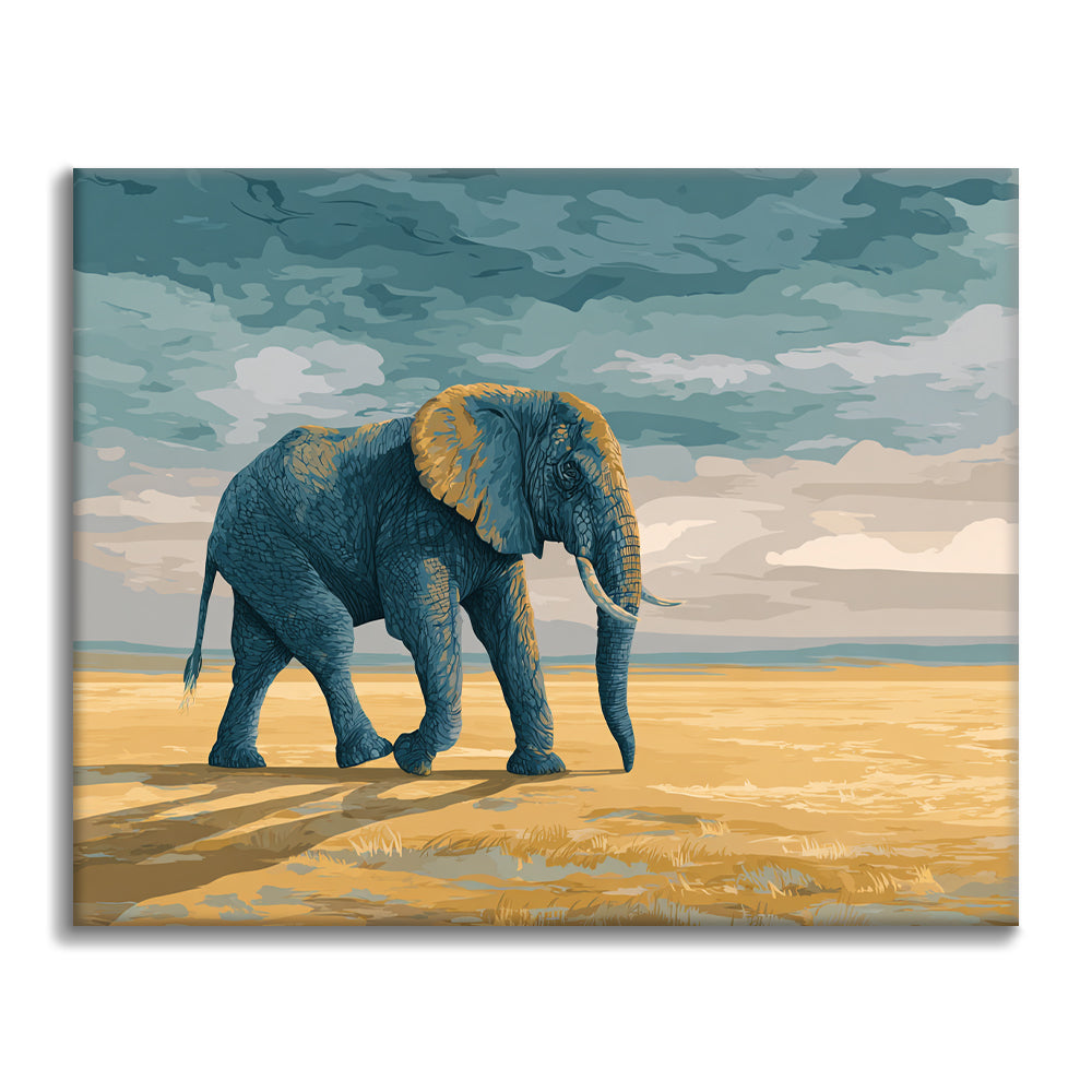 Laufender Elefant – Malen nach Zahlen