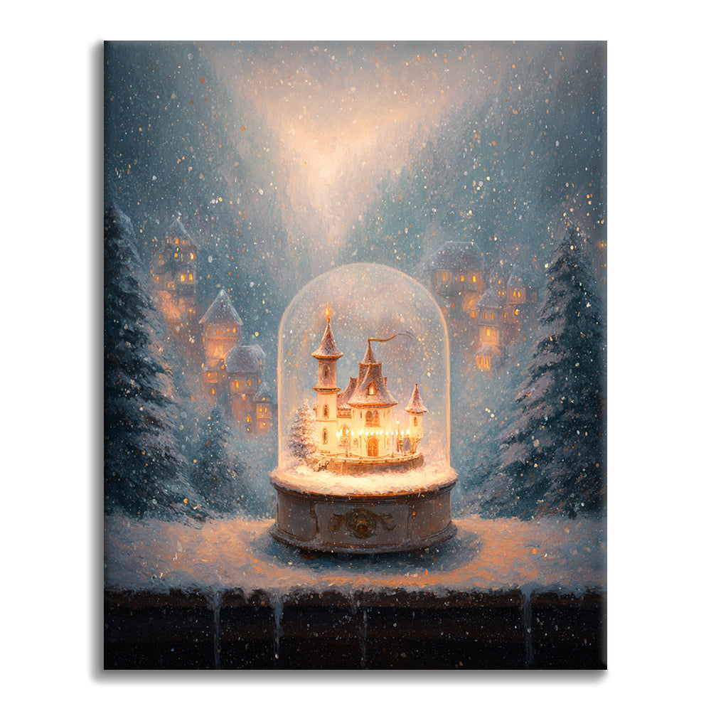 Schneekugel-Licht – Malen nach Zahlen