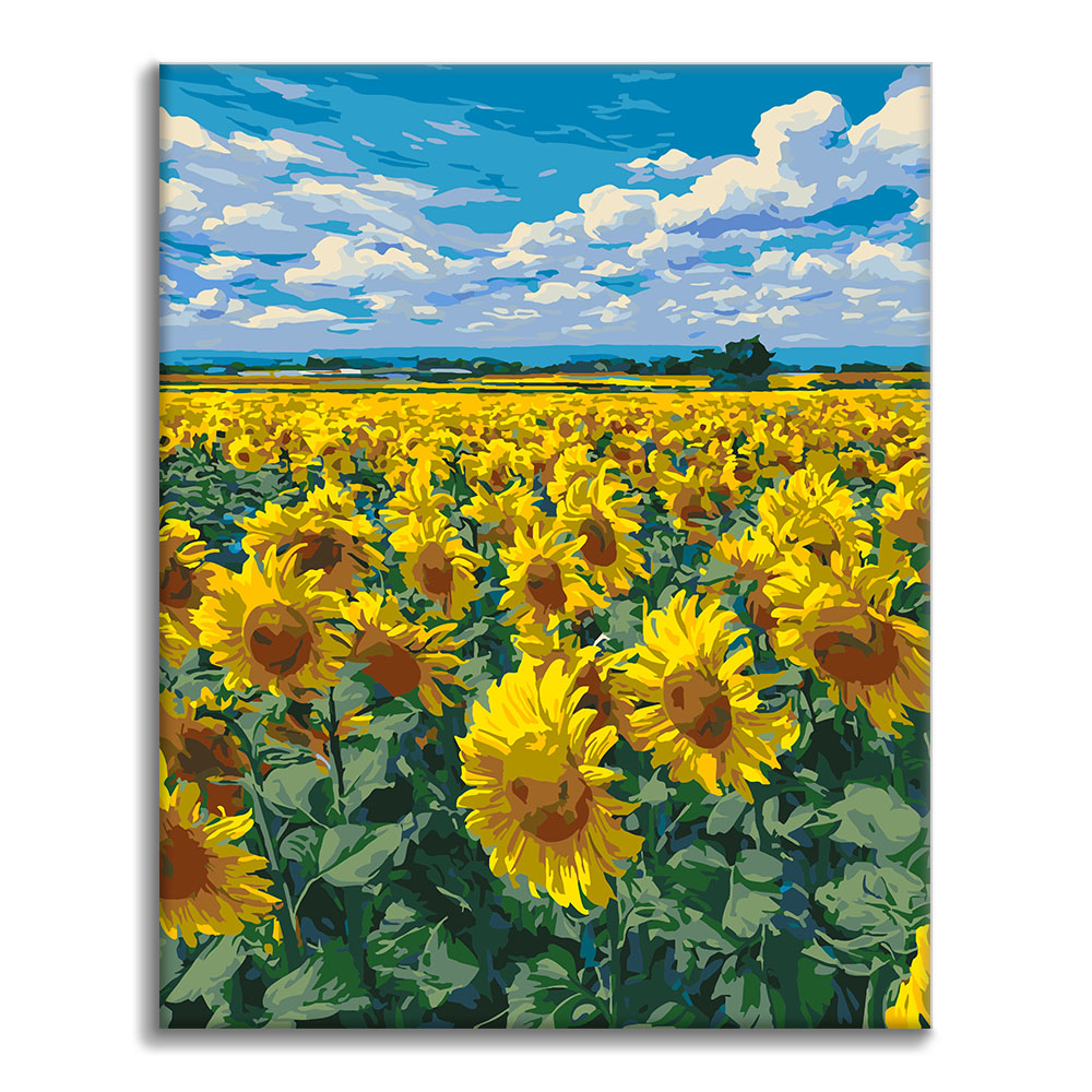 Sonnenblumenfeld – Malen nach Zahlen
