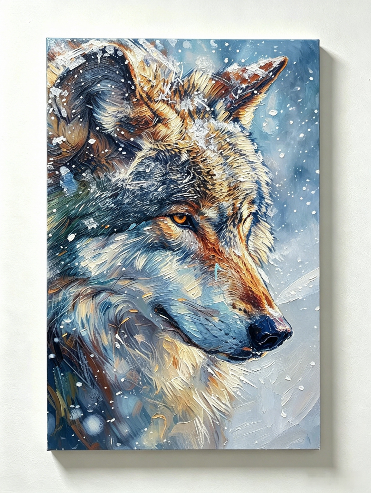 Wolf im Schneewald- Malen nach Zahlen