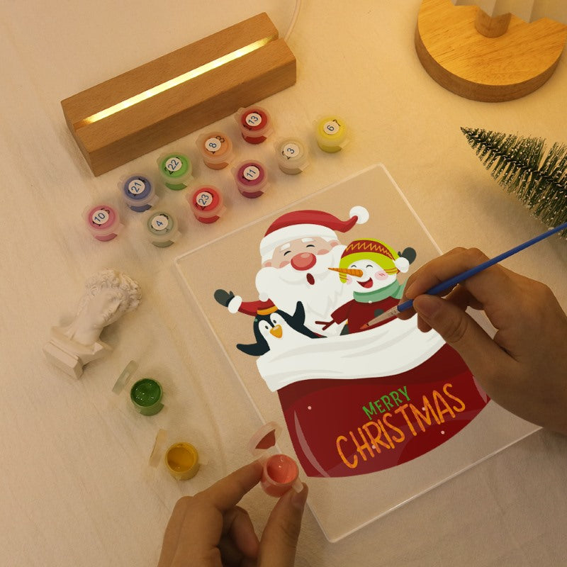 Malen nach Zahlen Weihnachtslampe | Frohe Weihnachten