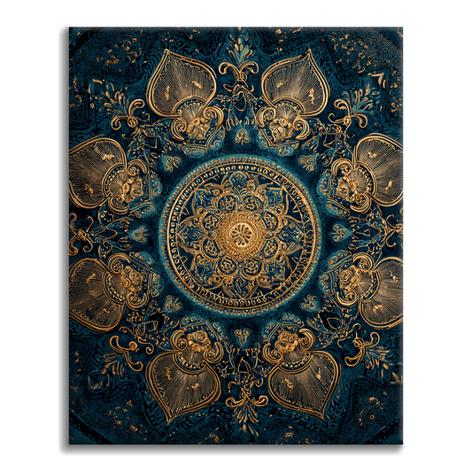 Goldenes Lotus-Mandala - Malen nach Zahlen