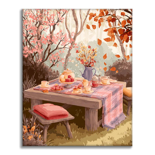 Herbst-Teeparty - Malen nach Zahlen