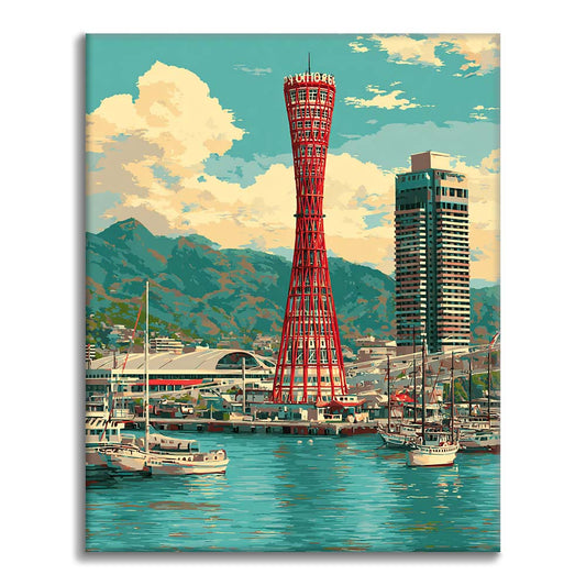 Kobe Port Tower - Malen nach Zahlen