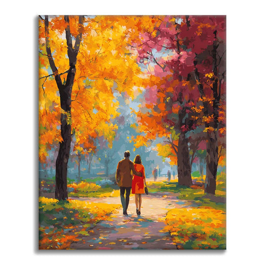 Romantischer Herbsttag - Malen nach Zahlen