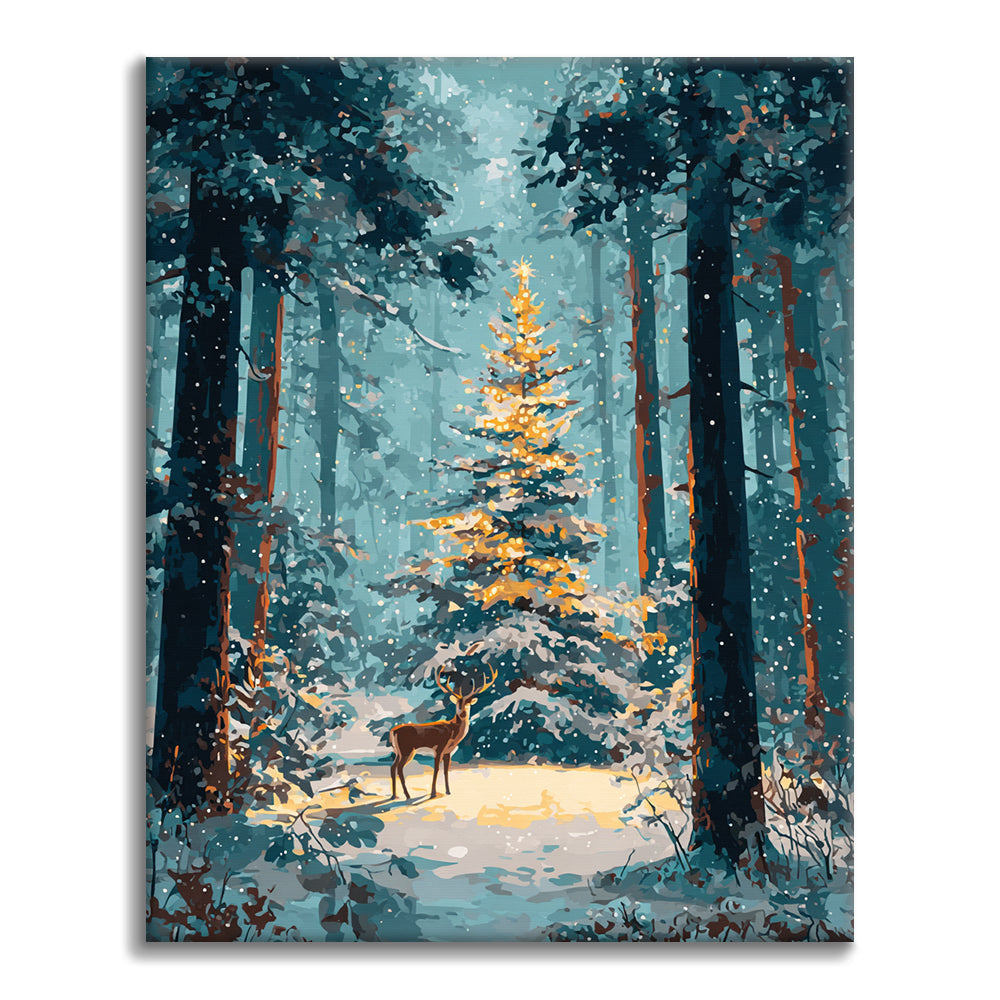 Weihnachtswald – Malen nach Zahlen