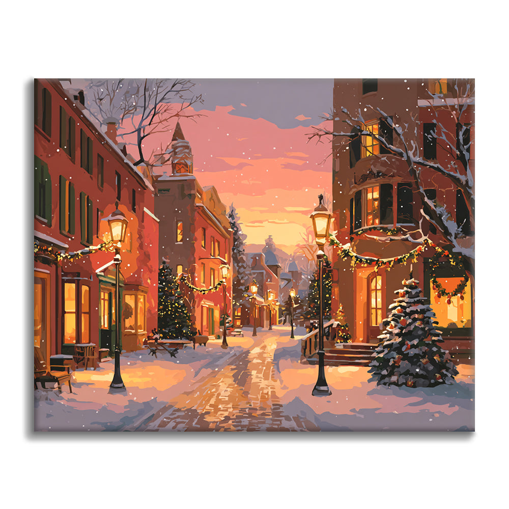 Weihnachtsstraße – Malen nach Zahlen