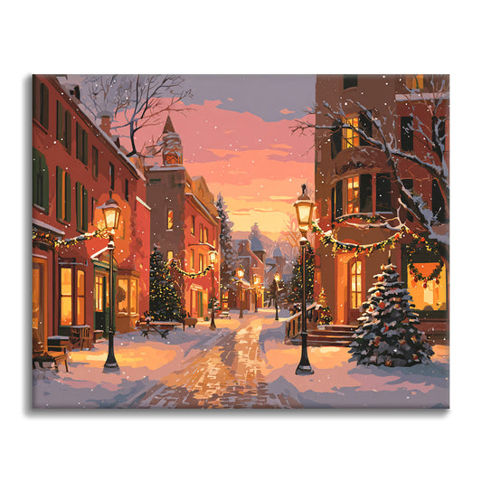 Weihnachtsstraße – Malen nach Zahlen