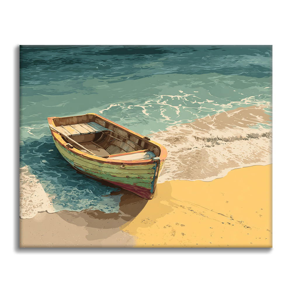 Holzboot – Malen nach Zahlen