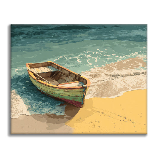 Holzboot – Malen nach Zahlen