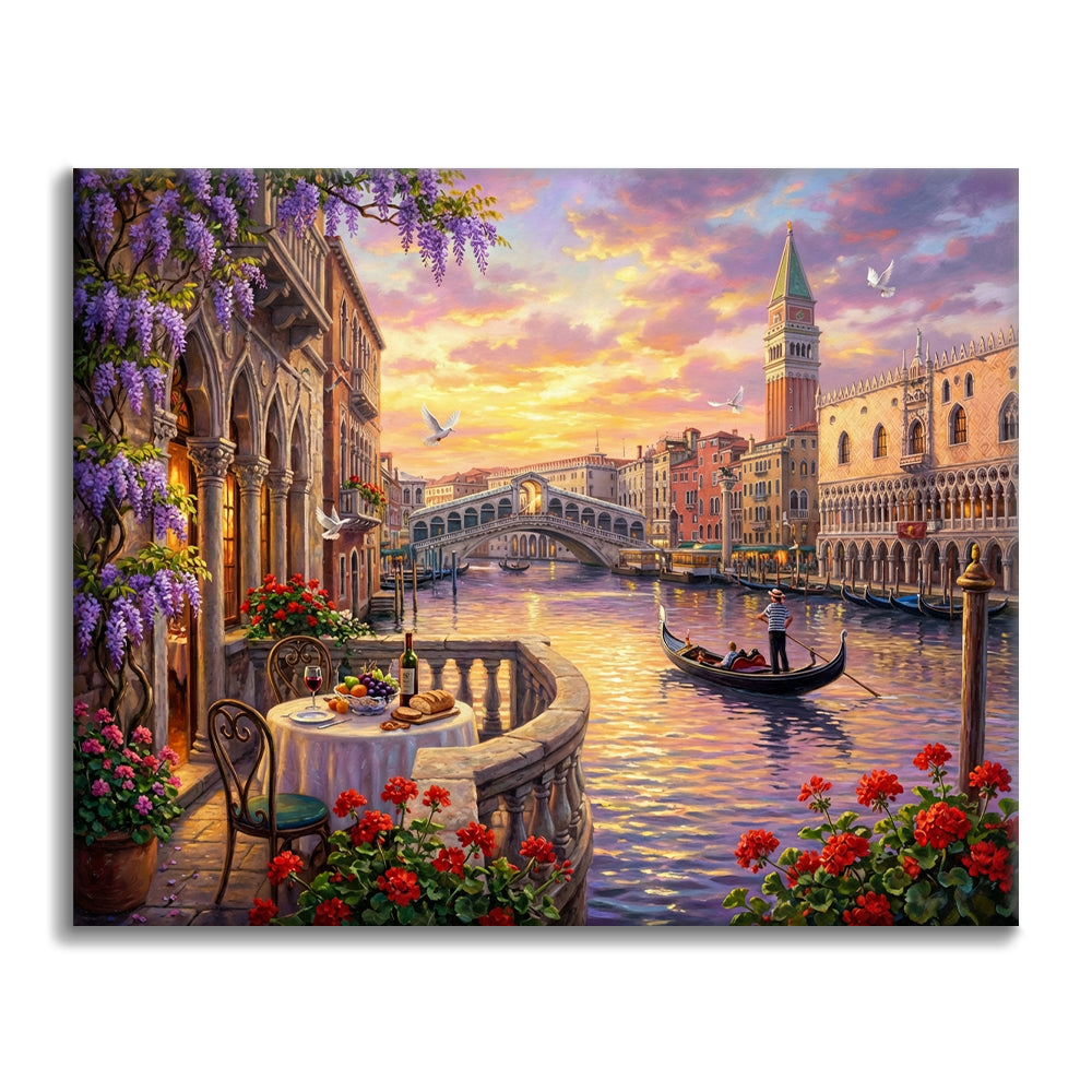 Romantisches Venedig – Malen nach Zahlen