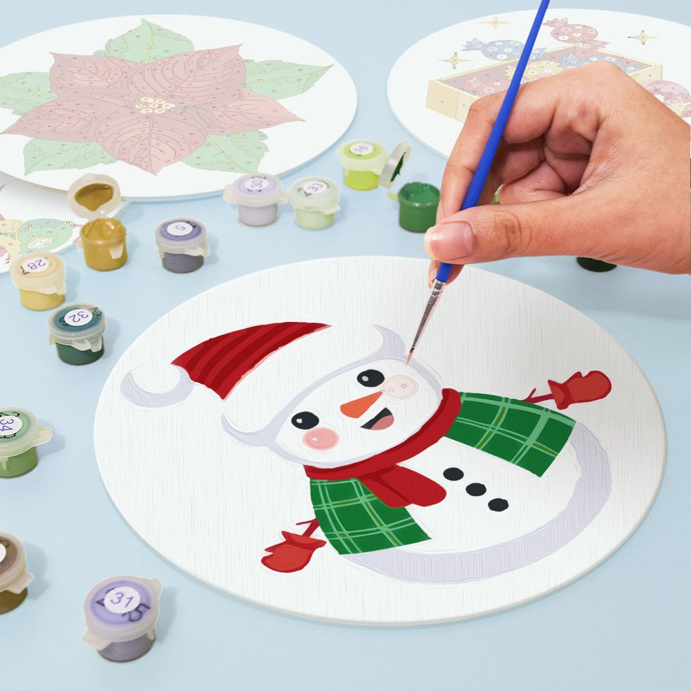 Malen nach Zahlen - 4 Tischsets | Weihnachtsset