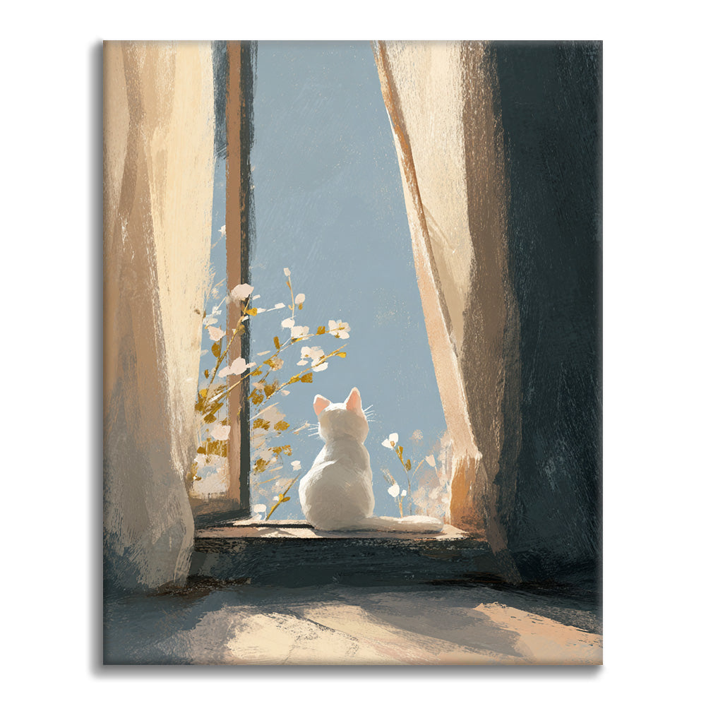 Fensterbankkätzchen – Malen nach Zahlen