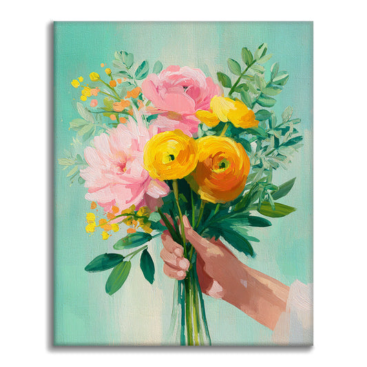Blumengeschenk – Malen nach Zahlen