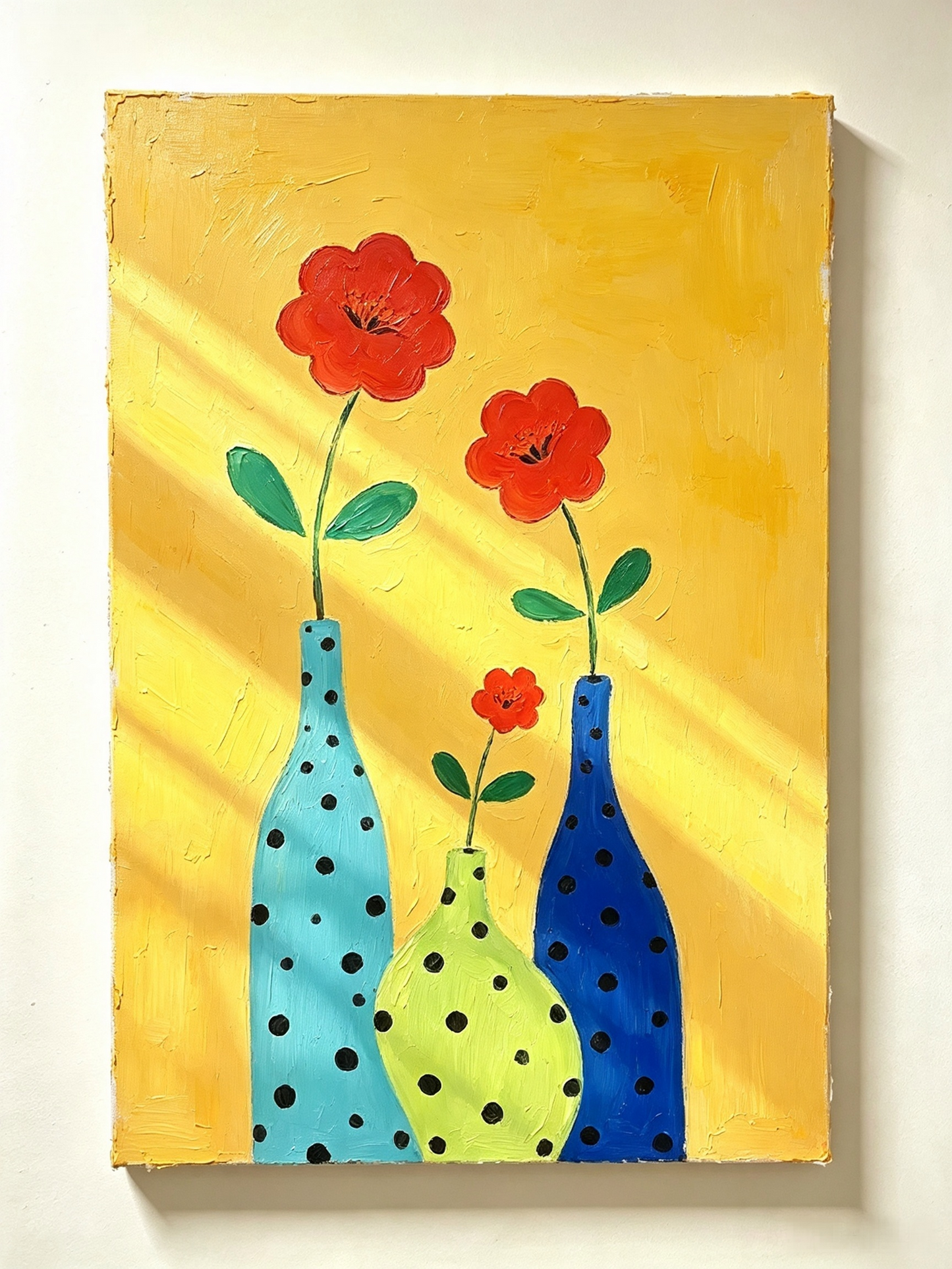 Bunte Blumenvasen- Malen nach Zahlen