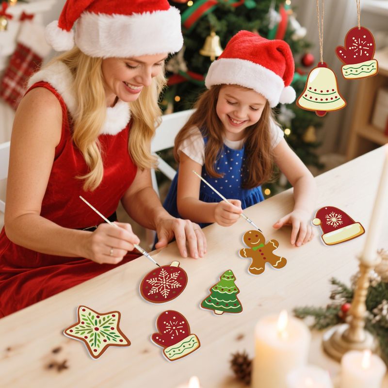 Malen nach Zahlen - 8 Weihnachtsanhängern | Winter-Set