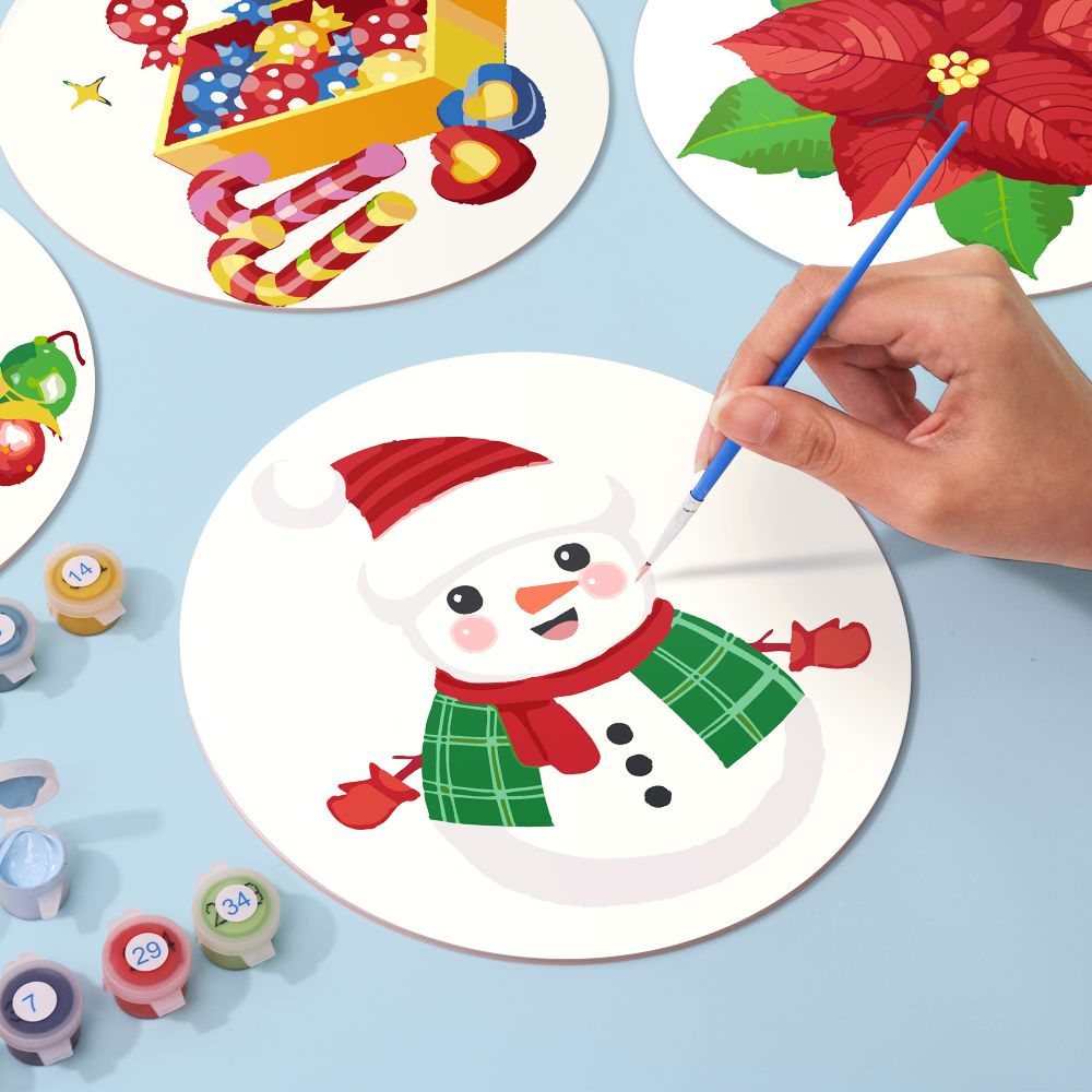 Malen nach Zahlen - 4 Tischsets | Weihnachtsset