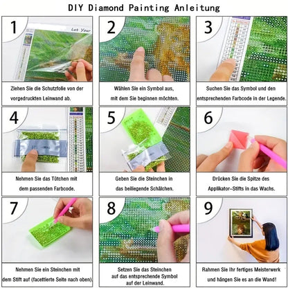 Bunter Stier im Sonnenlicht - Diamond Painting