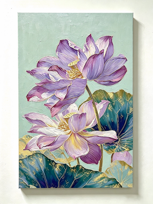 die stille Schönheit des Lotus  - Malen nach Zahlen