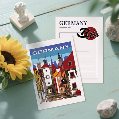 Malen nach Zahlen - 5 Postkarten –  Weltreise Set