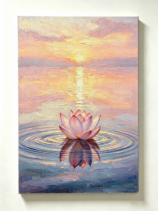 Seerose im goldenen Abendlicht - Malen nach Zahlen