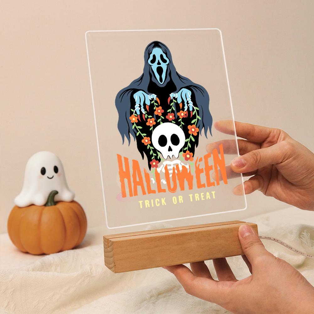 Malen nach Zahlen Halloween Lampe – Verfluchter Totenkopf