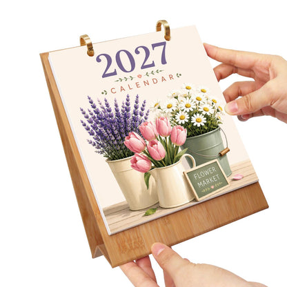 2027 Malen nach Zahlen Tischkalender | Blumenmarkt-Edition