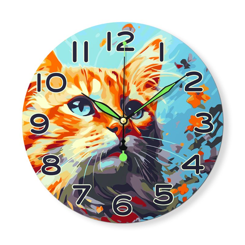 Malen nach Zahlen Uhr – Hübsche Katze