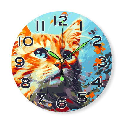Malen nach Zahlen Uhr – Hübsche Katze