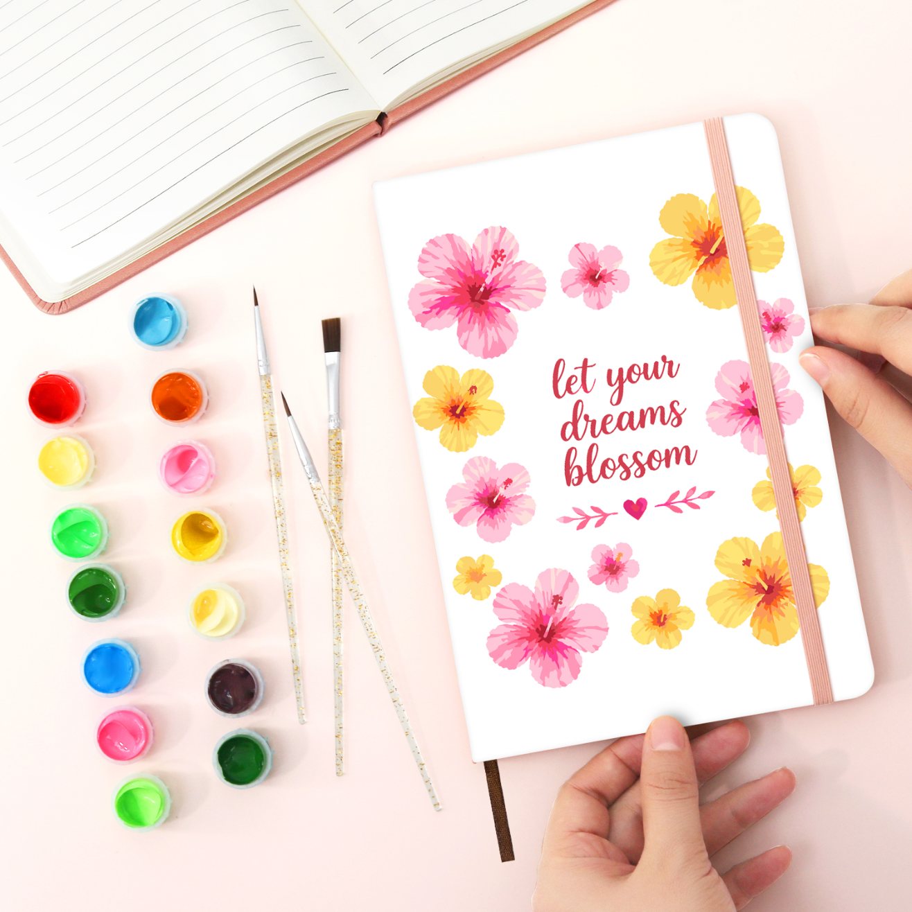 Malen nach Zahlen Notizbuch – Tropische Blüten