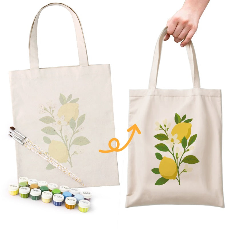 Malen nach Zahlen Totebag – Zitronenpflanze