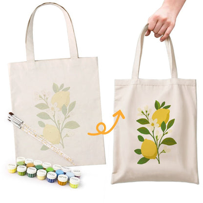 Malen nach Zahlen Totebag – Zitronenpflanze