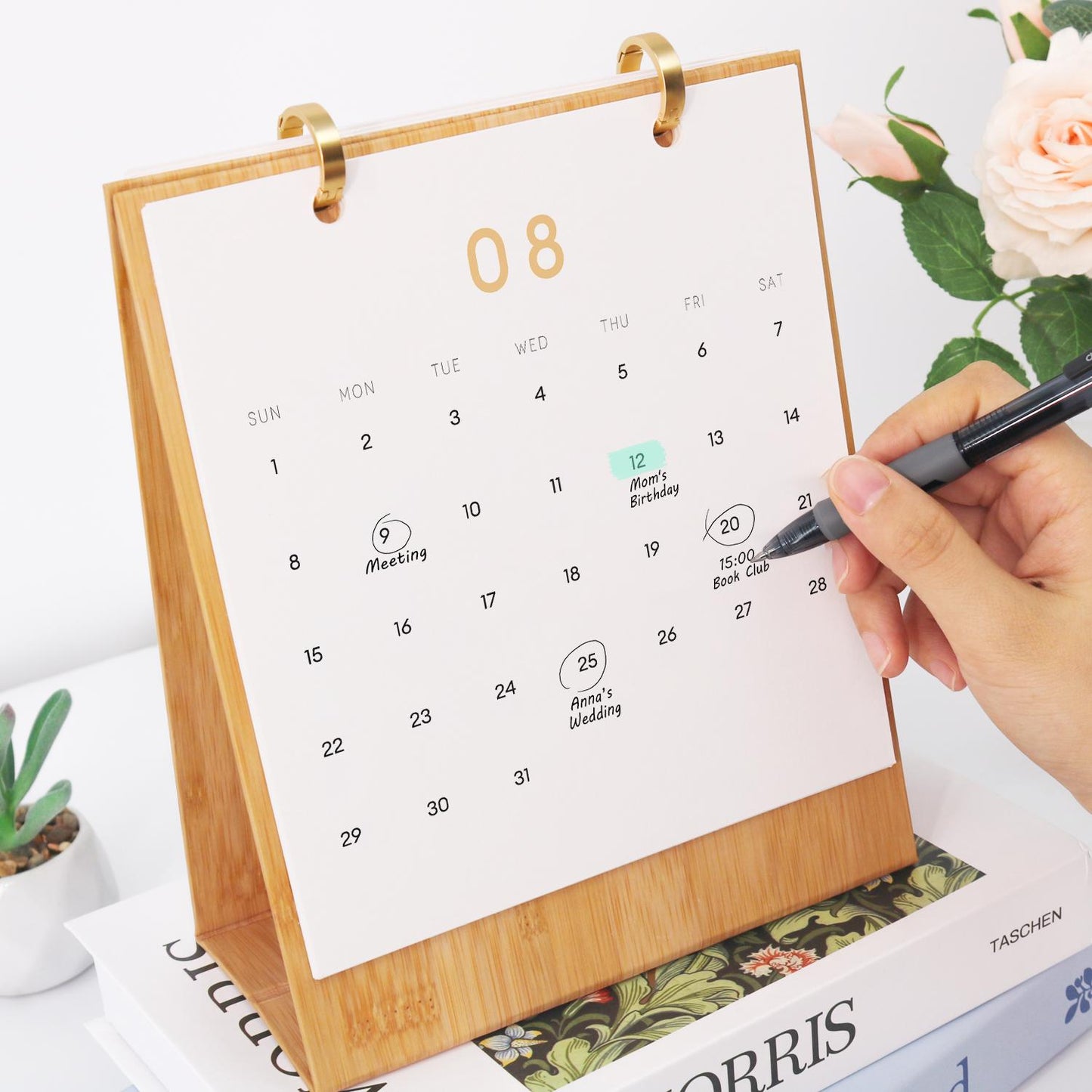 2027 Malen nach Zahlen Tischkalender | Blumenmarkt-Edition