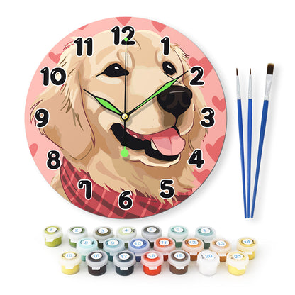 Malen nach Zahlen Uhr – Süßer Hund