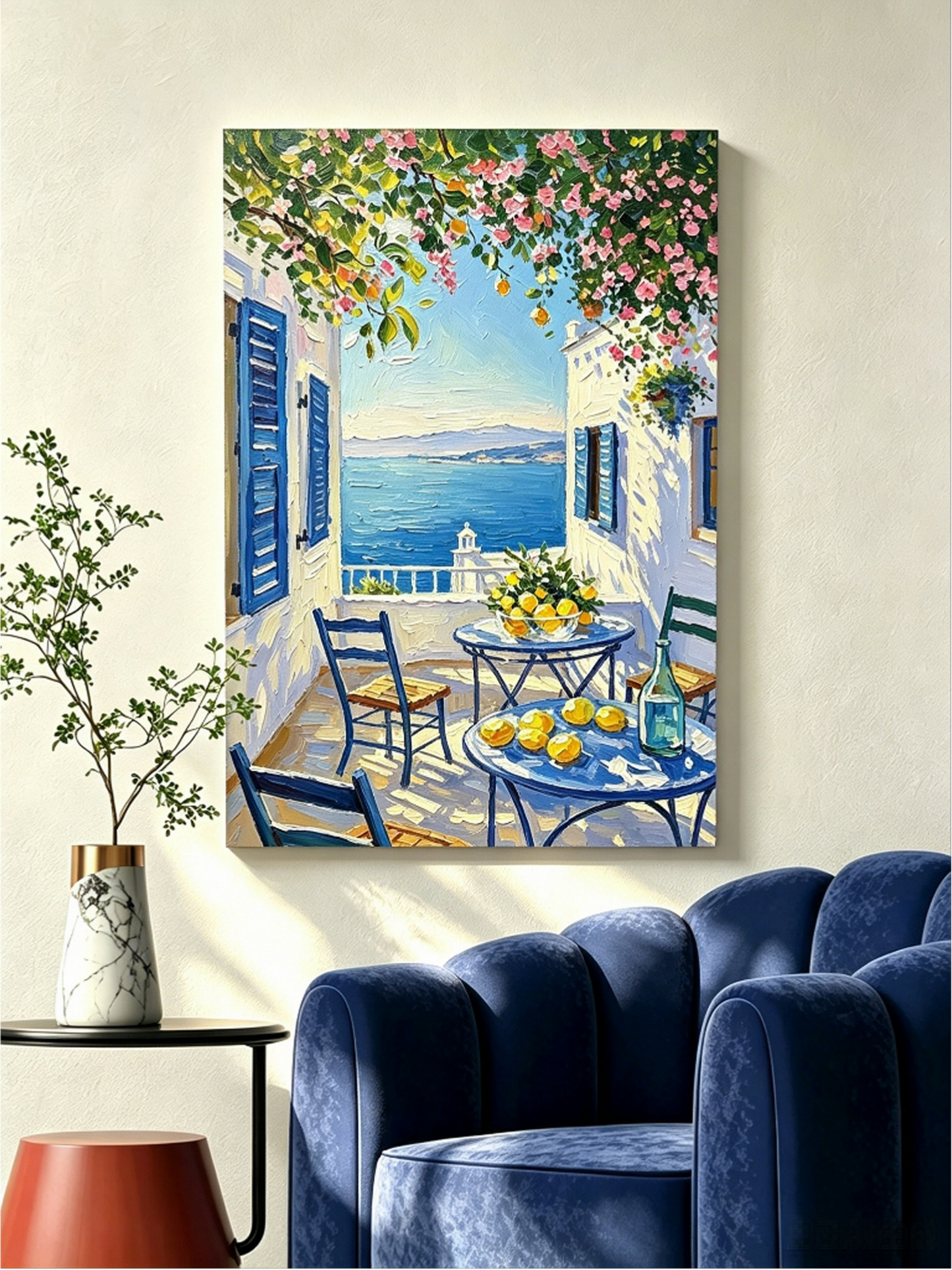 Terrasse am Ägäischen Meer - Malen nach Zahlen