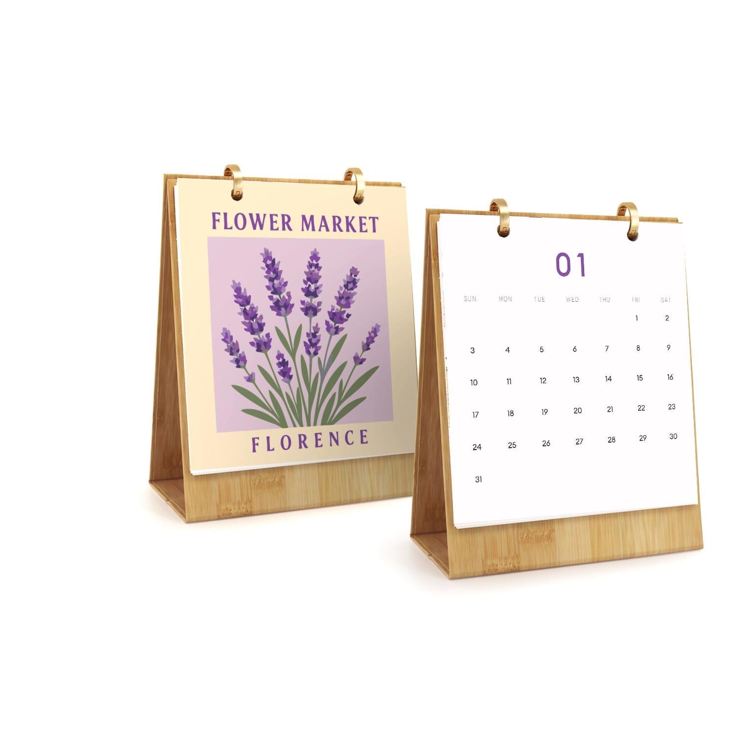2027 Malen nach Zahlen Tischkalender | Blumenmarkt-Edition