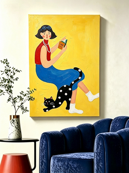 Mädchen mit Katze- Malen nach Zahlen