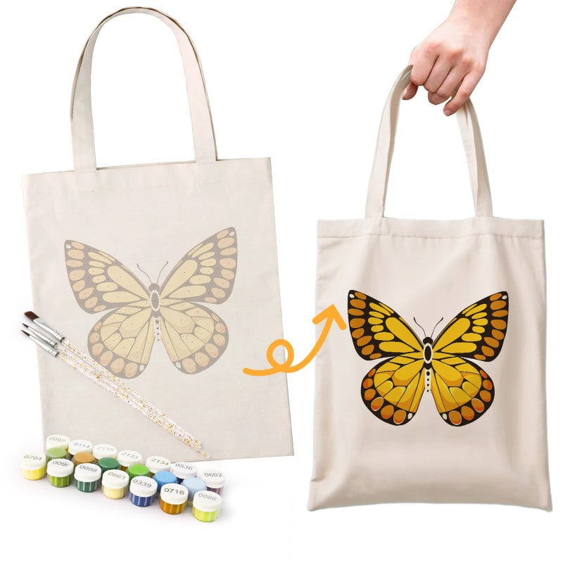 Malen nach Zahlen Totebag – Schmetterlinge | 4 Spezies