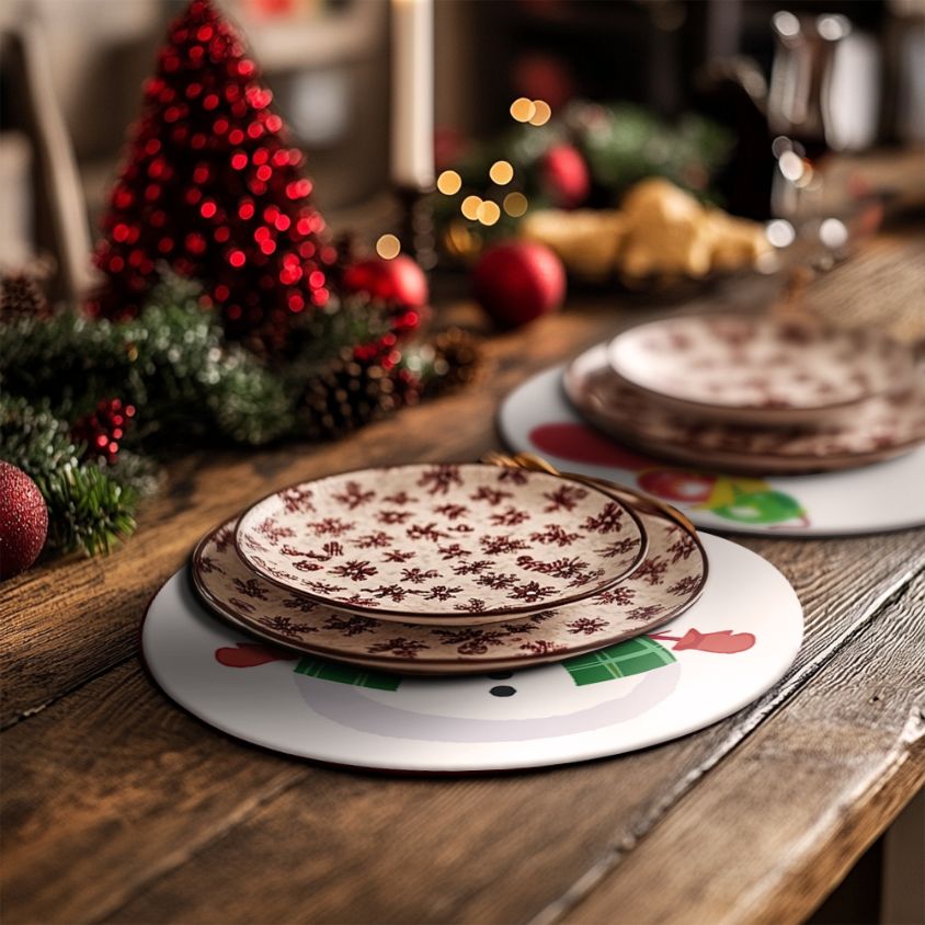 Malen nach Zahlen - 4 Tischsets | Weihnachtsset