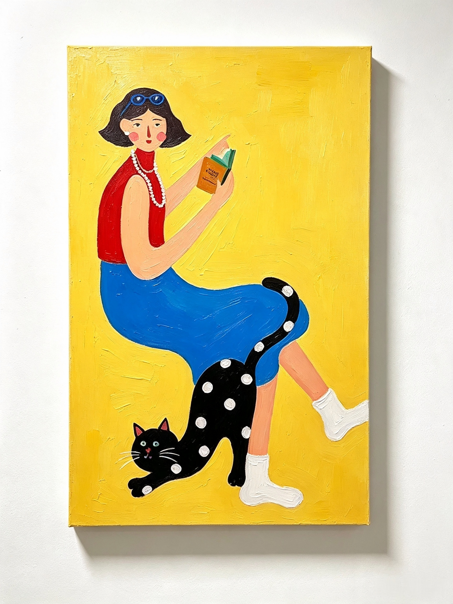 Mädchen mit Katze- Malen nach Zahlen