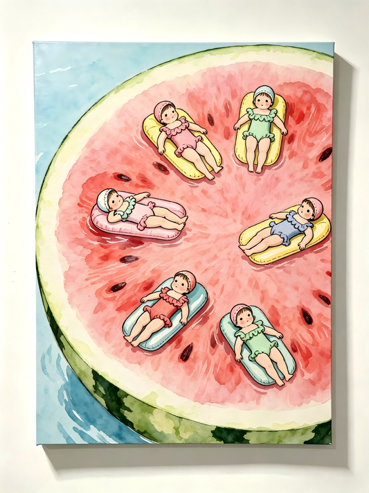 Sommerträume auf der Wassermelone- Malen nach Zahlen