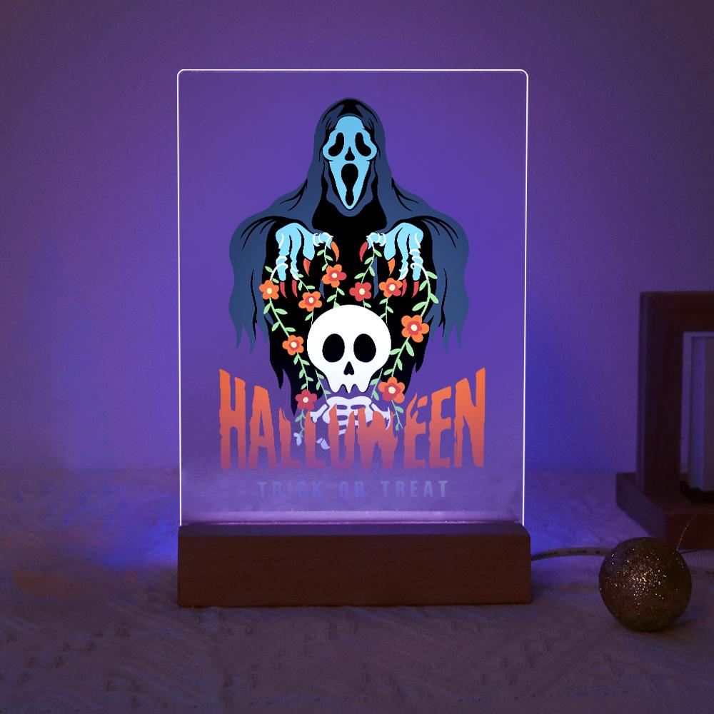 Malen nach Zahlen Halloween Lampe – Verfluchter Totenkopf