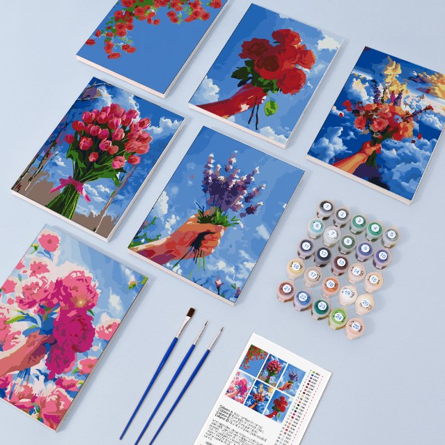 Blumensträuße im Himmel