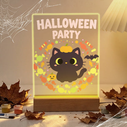 Malen nach Zahlen Halloween Lampe – Kürbispfoten