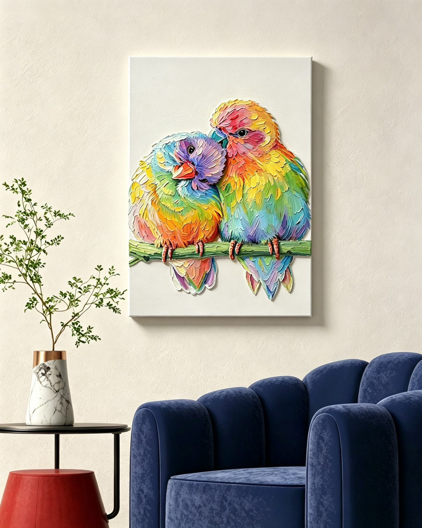 Verliebte Lovebirds  – Malen nach Zahlen