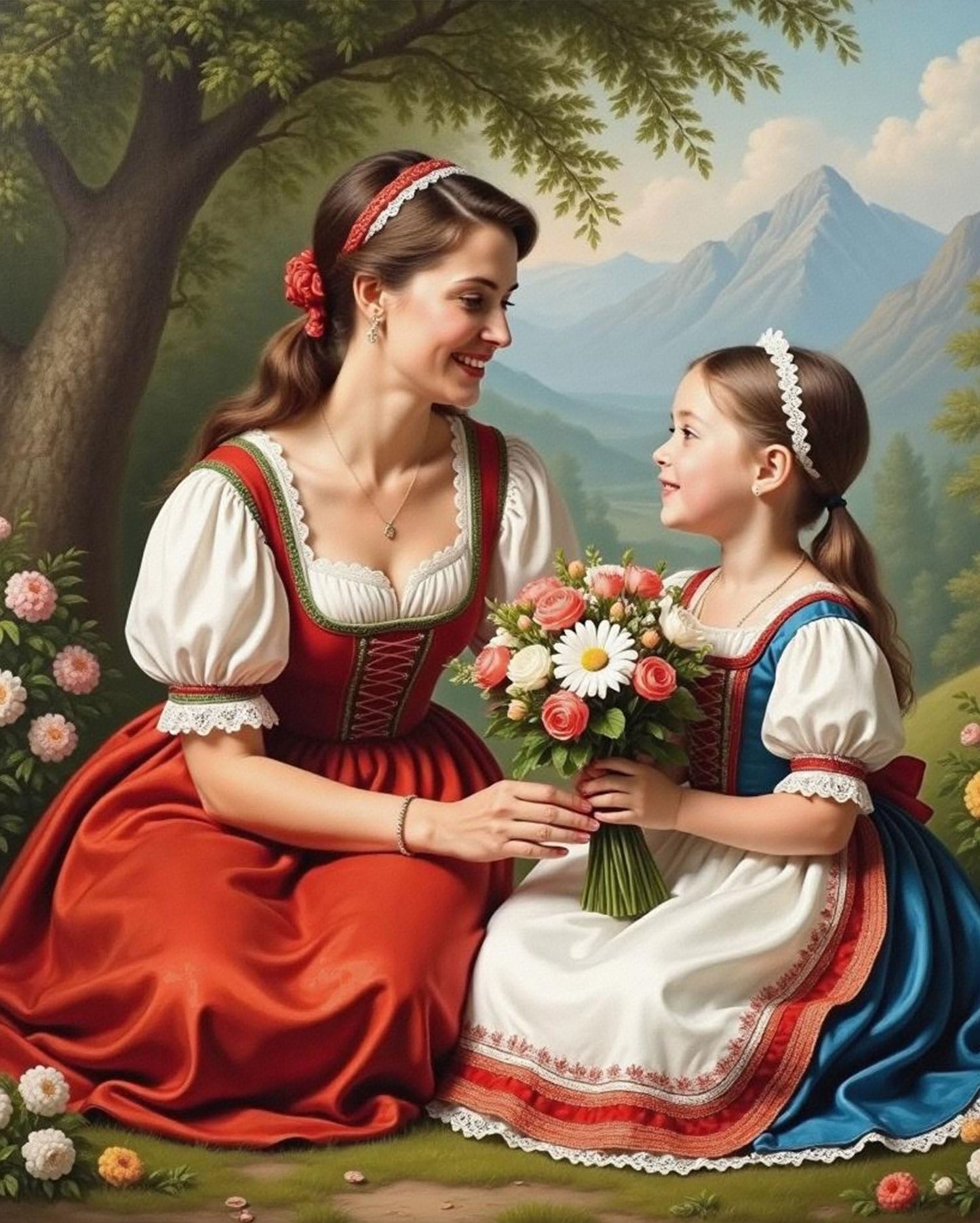 Alles Gute zum Muttertag - Malen nach Zahlen