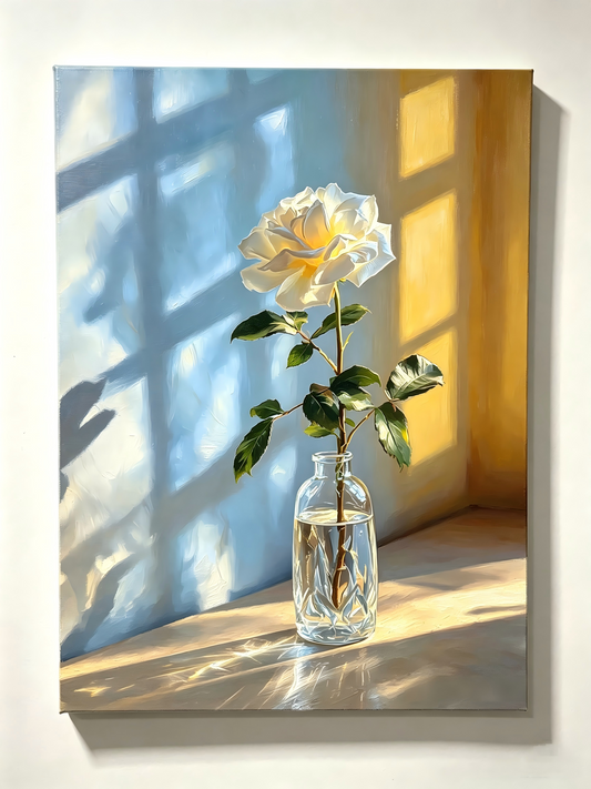 Rose im Morgenlicht- Malen nach Zahlen