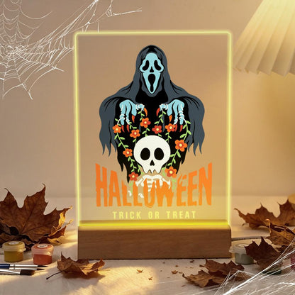 Malen nach Zahlen Halloween Lampe – Verfluchter Totenkopf