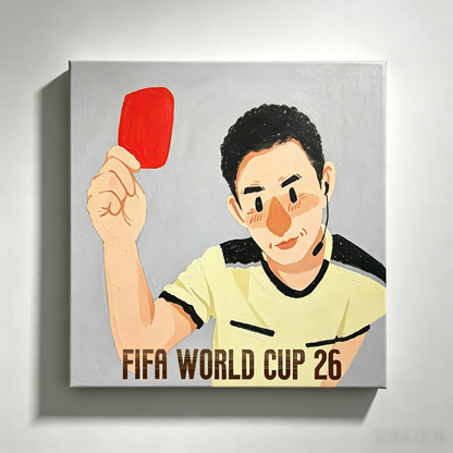 FIFA WM 2026 Schiedsrichter mit roter Karte– WM-KUNST – Malen nach Zahlen